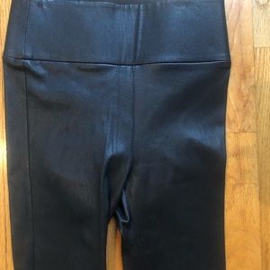 SPRWMN-HIGH WAIST BLACK LEATHER LEGGING—XS